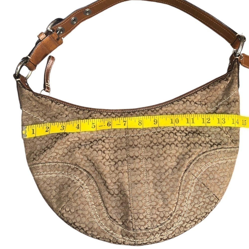 Y2K ▶️ COACH ◀️ Classic Buckle Strap Monogram Jacquard Canvas Hobo Bag Crescent - Picture 9 of 14